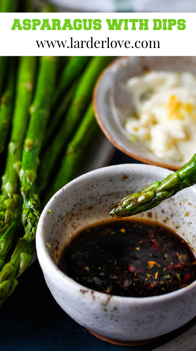 Spring asparagus with tasty dips and so easy to make