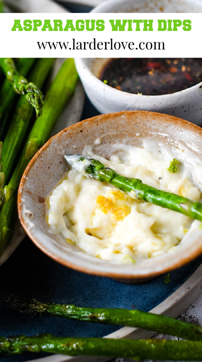 Spring asparagus with tasty dips and so easy to make