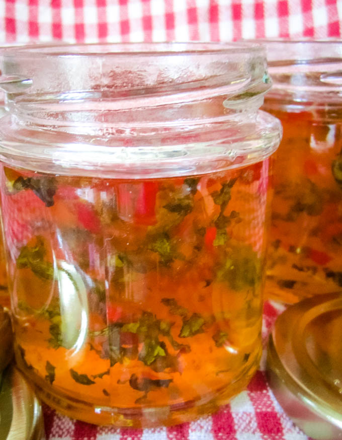 open jars of jelly