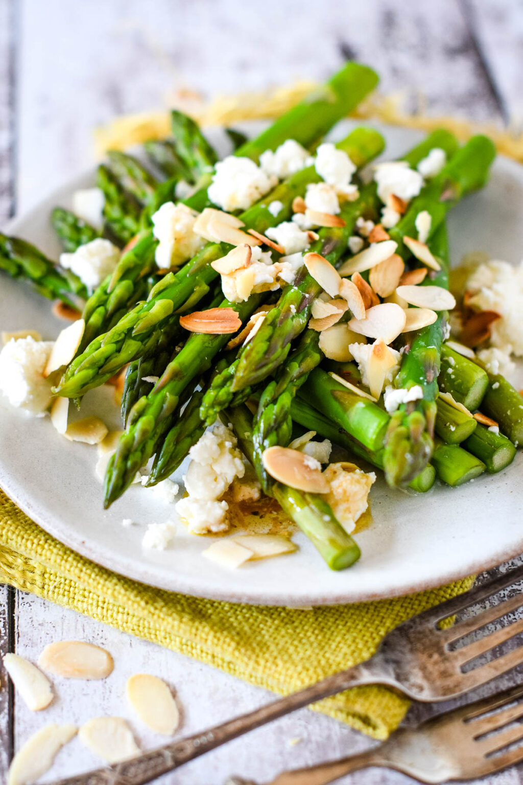 Sauteed Asparagus With Almonds And Feta - Larder Love