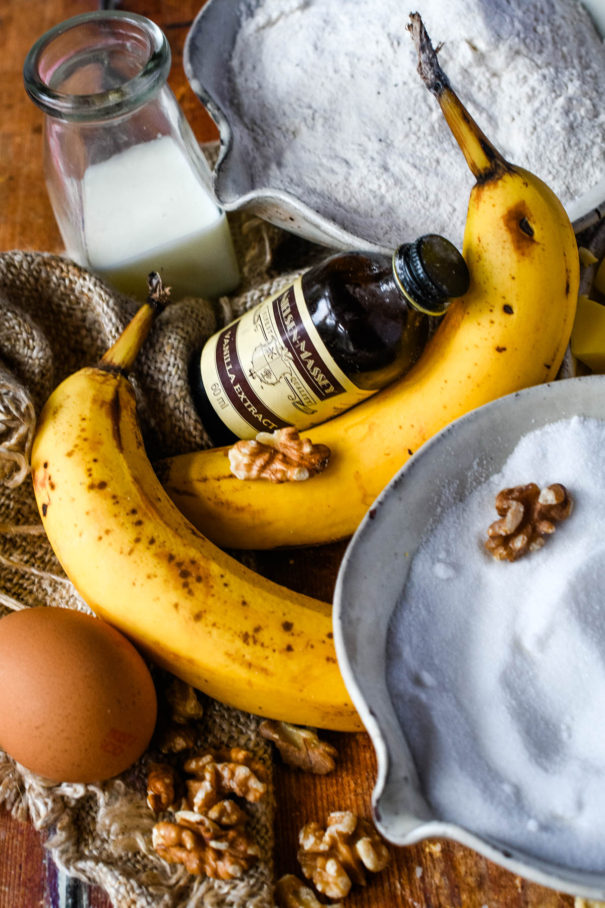 ingredients for banana bread recipe