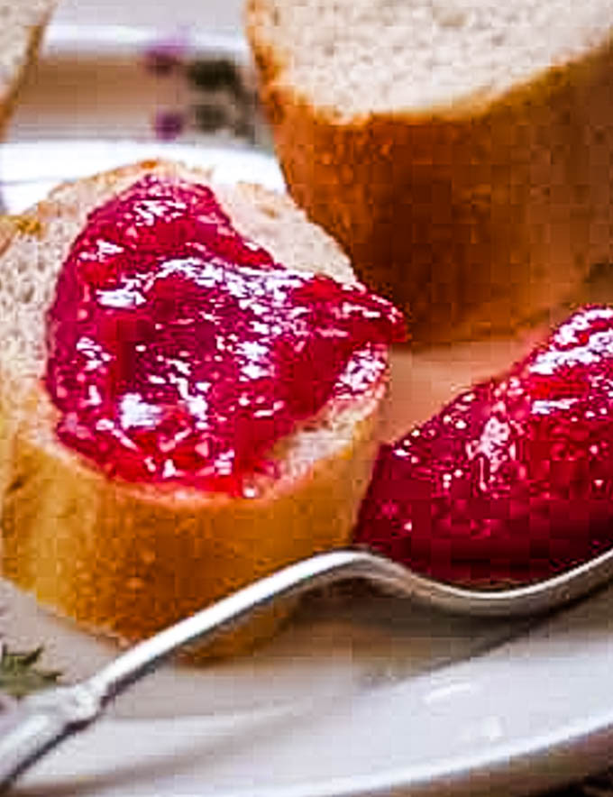 spoonful of cranberry curd