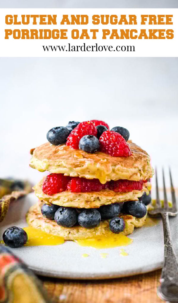 3 ingredient oat pancakes pin image