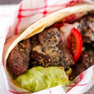 Greek lamb wraps