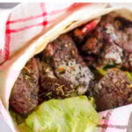 Greek style lamb wraps pin image