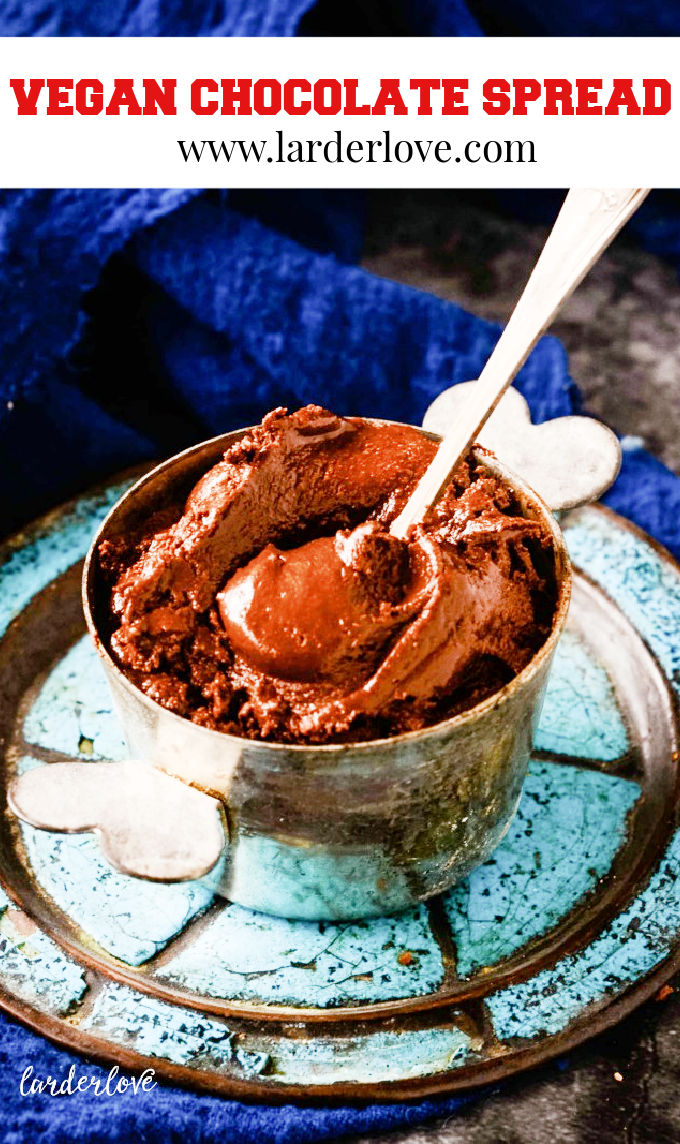 vegan chocolate avocado spread pin image