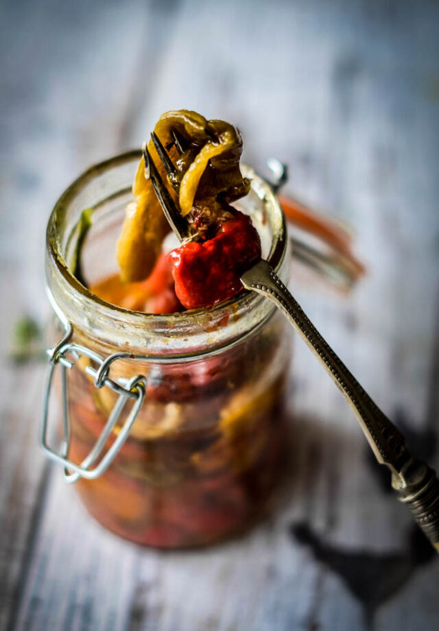 Roasted Peppers Preserved In Olive Oil Larder Love