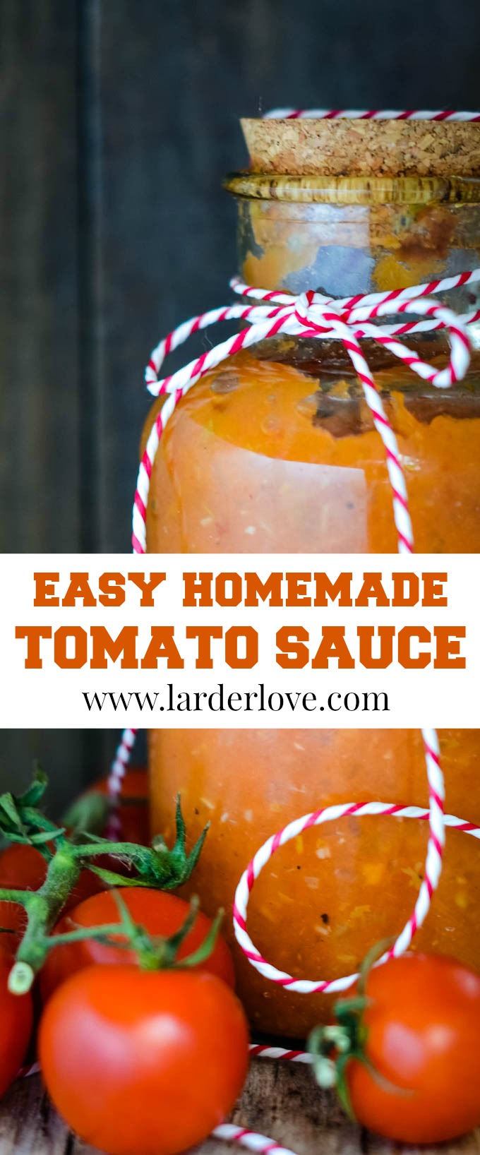 homemade tomato sauce for pasta pin image