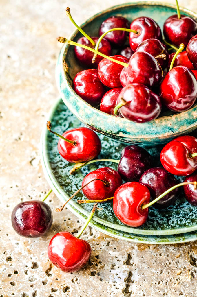cherries in bowls