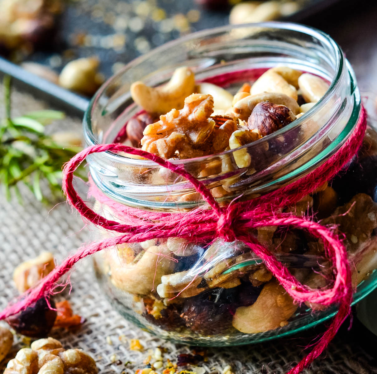 spiced nuts in jar