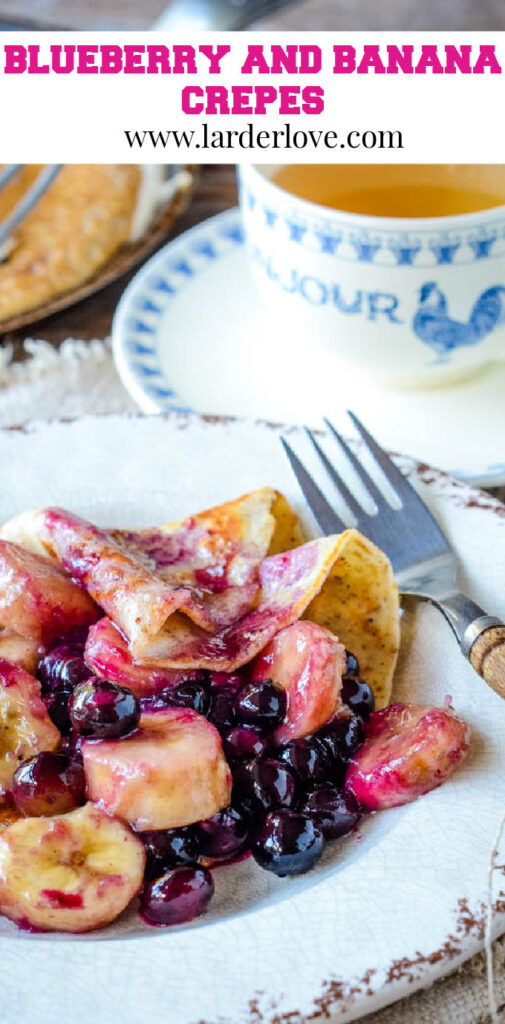 blueberry and banan crepes pin image