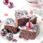 black forest brownies with cherry conserve
