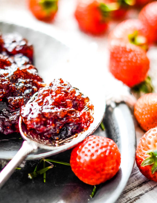 Strawberry Jam with Sage and Red Wine Larder Love