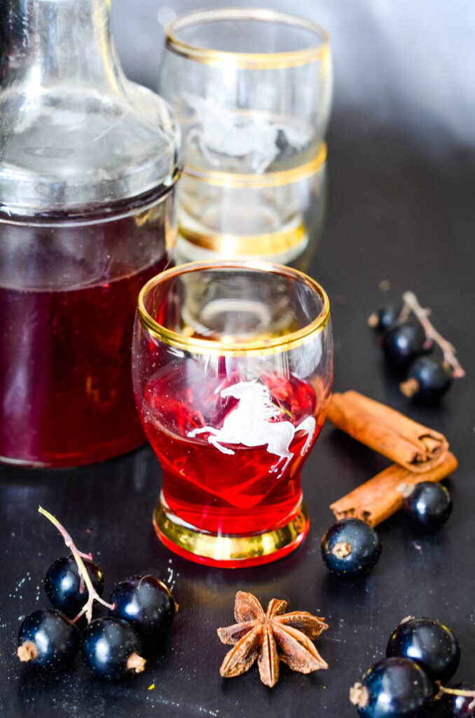Homemade spiced blackcurrant vodka liqueur Larder Love