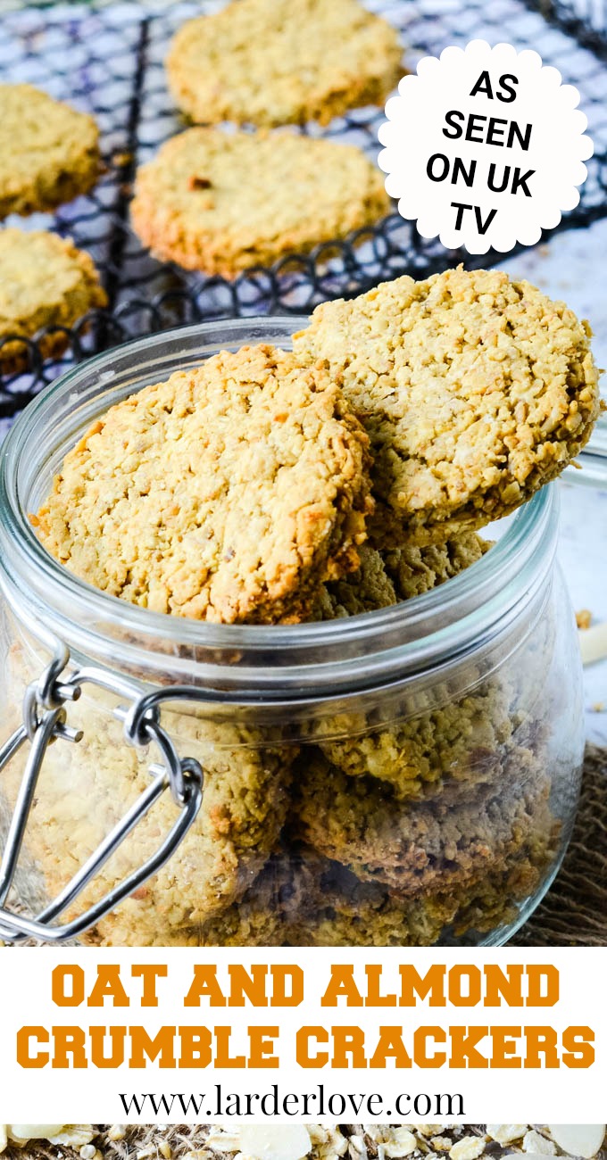 Oat and Almond Crumble Crackers/Cookies Larder Love