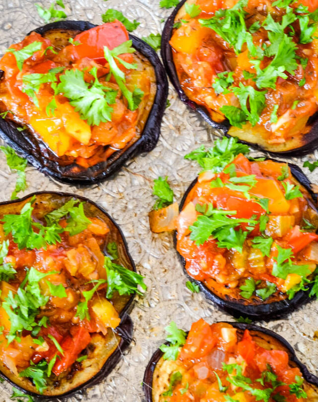  Greek Baked Aubergine/Eggplant Mini Pizzas Larder Love