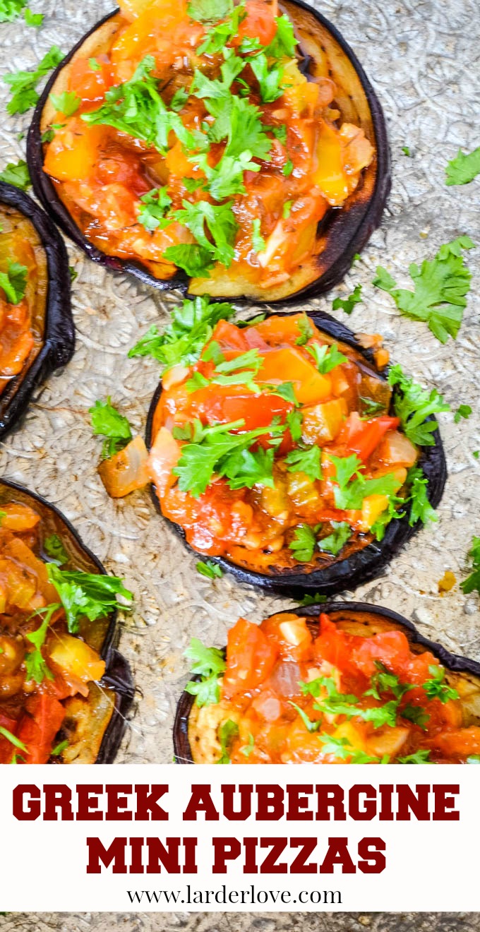  Greek Baked Aubergine/Eggplant Mini Pizzas Larder Love