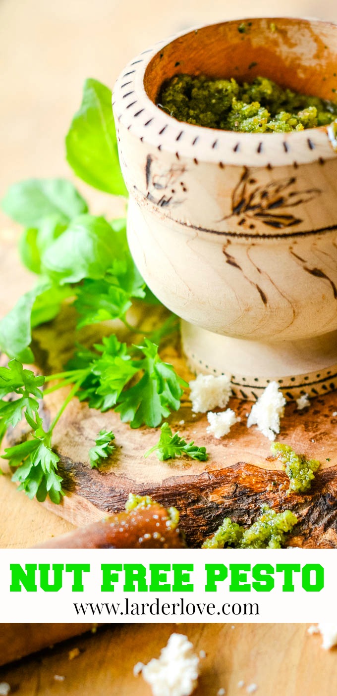 Nut Free Pesto (vegan pesto!) Larder Love