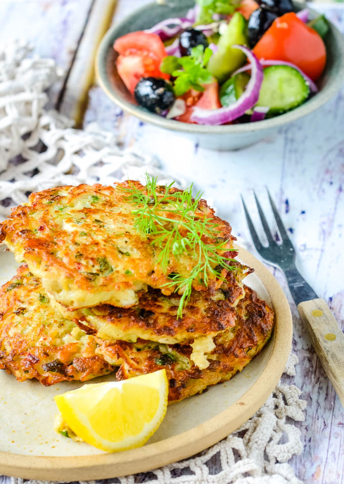 Quick and Easy Greek Potato Rosti/Fritters - % Larder Love