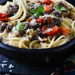 haggis spaghetti by larderlove