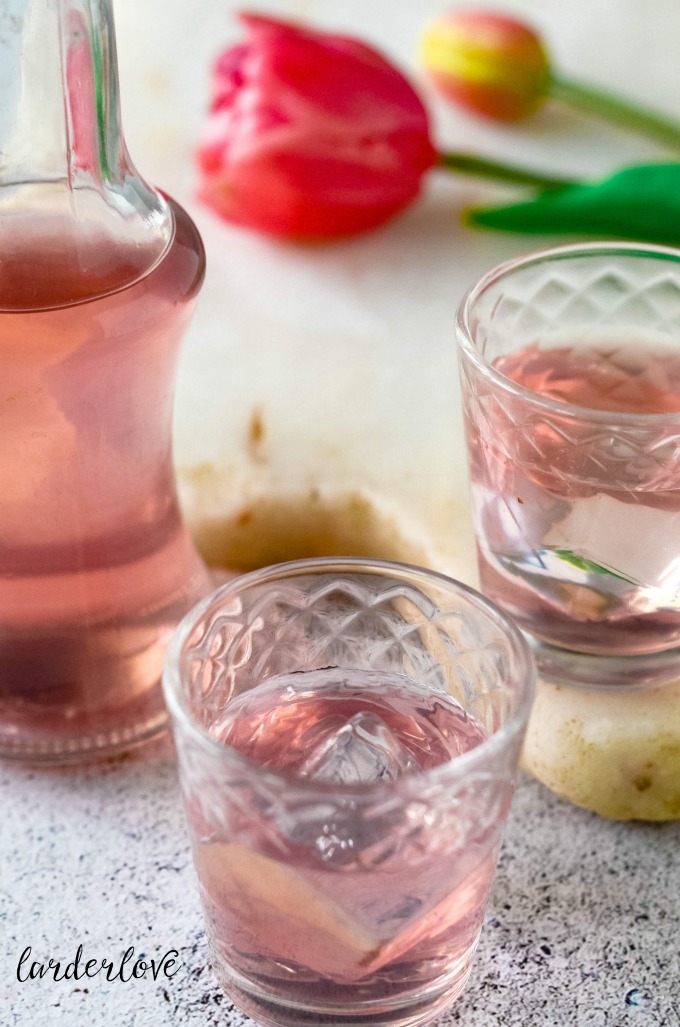super easy recipe for homemade rhubarb and ginger gin by larderlove