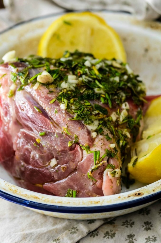 Lamb Shanks with Aubergine Stacks - Larder Love