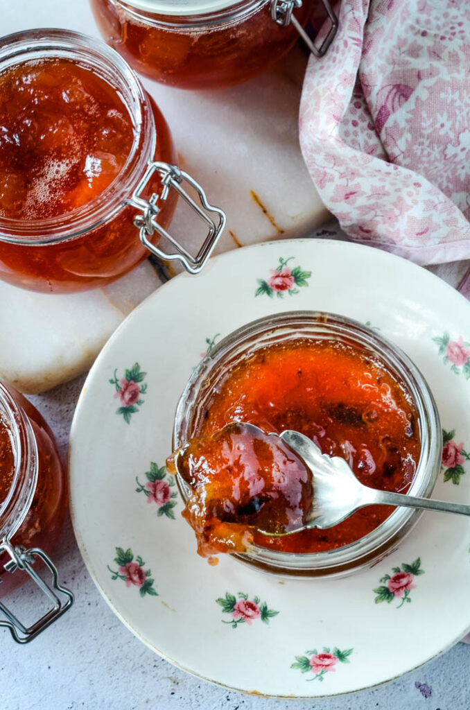 Rhubarb and Ginger Gin Jam (zero waste) Larder Love