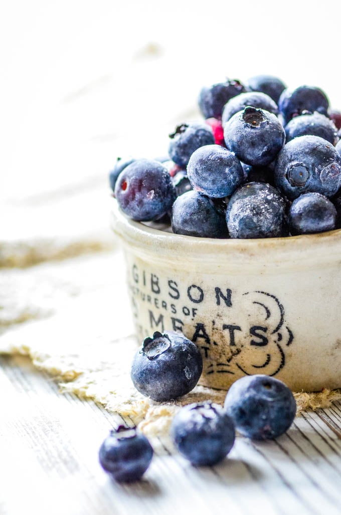 Blueberry Ice cream with Bourbon and Basil - Larder Love