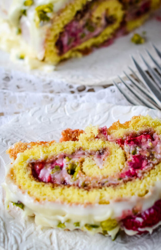 Raspberry and White Chocolate Roulade Larder Love