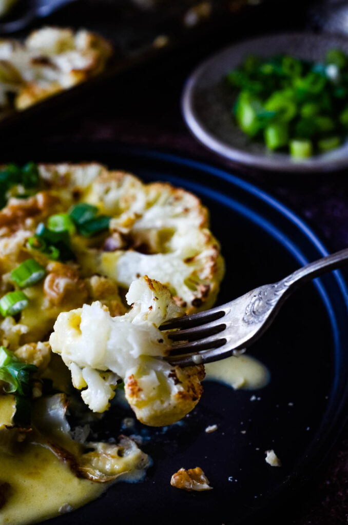 Quick And Easy Roasted Cauliflower Cheese Steaks Larder Love