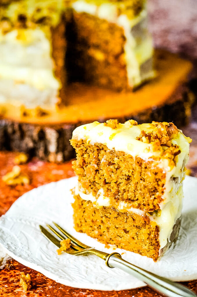 Easy Carrot And Walnut Cake With Marmalade Drizzle Larder Love