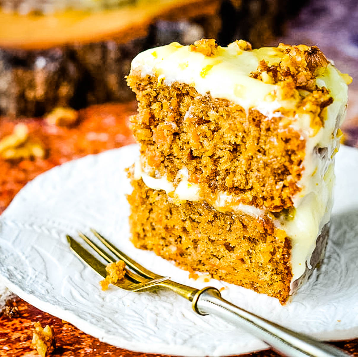 Easy Carrot And Walnut Cake With Marmalade Drizzle Larder Love