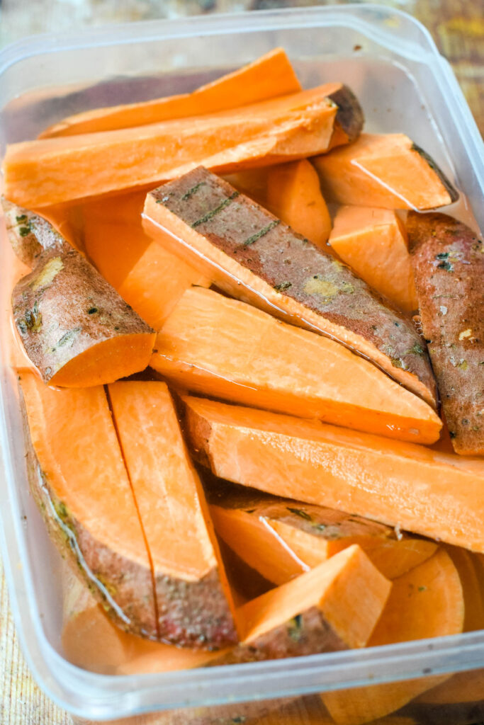 Spicy Crispy Baked Sweet Potato Wedges Larder Love