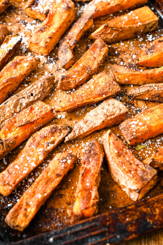 Spicy Crispy Baked Sweet Potato Wedges Larder Love