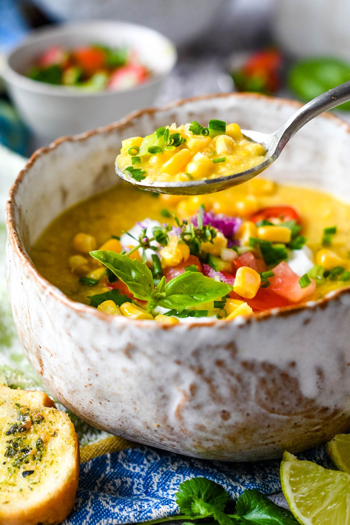 sweet corn vegetable soup, sweet corn vegetarian soup