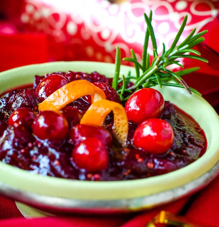 bowl of cranberry sauce