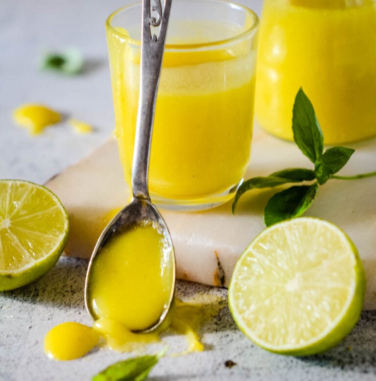 lime curd with basil