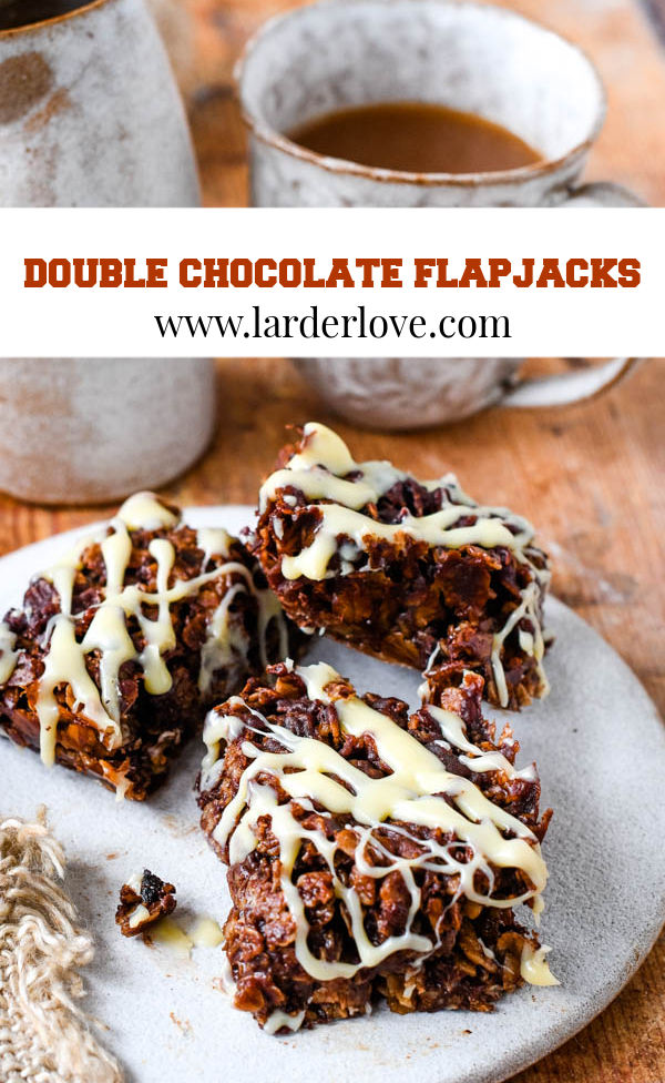 Easy Double Chocolate Flapjacks - Larder Love