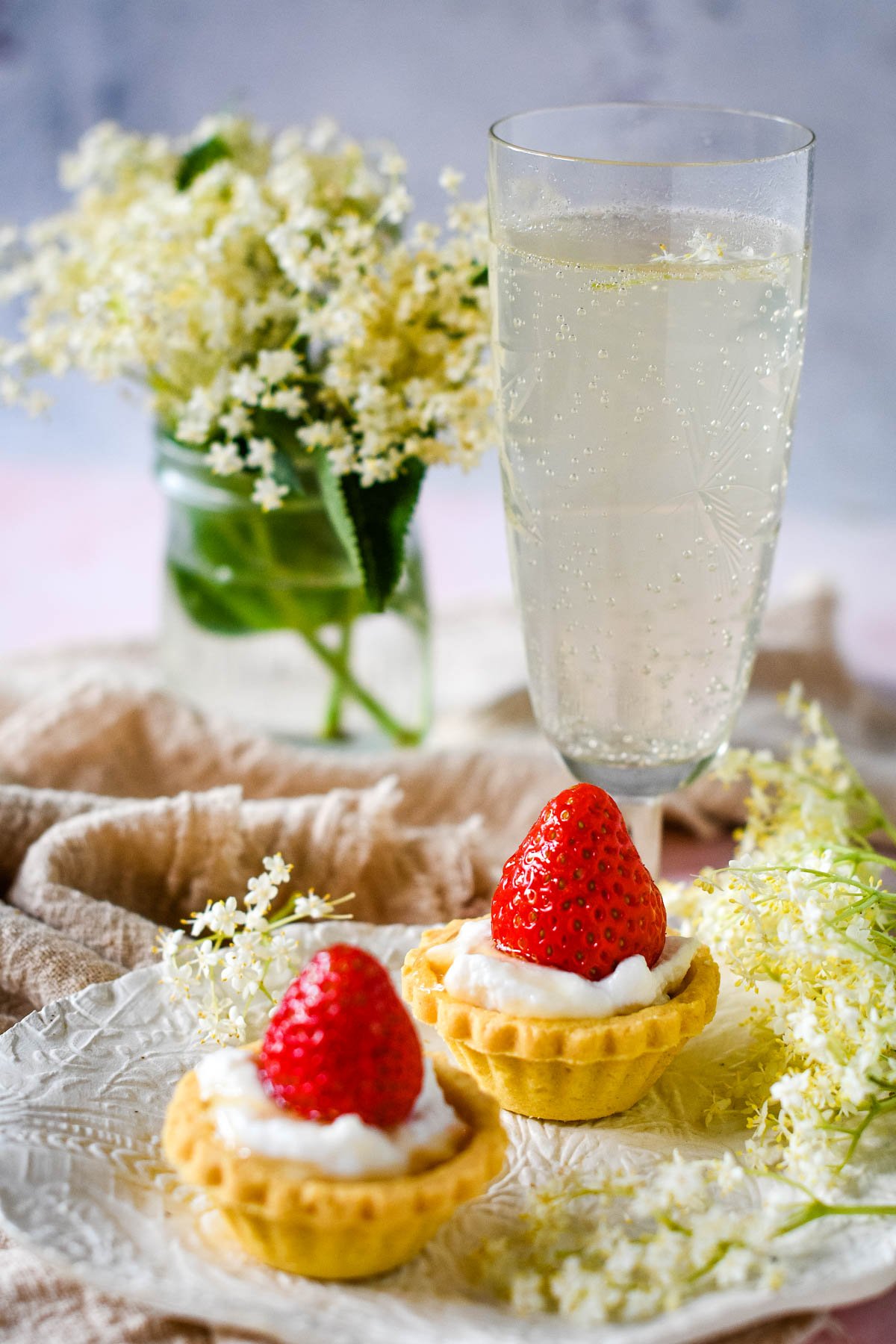 Easy Homemade Elderflower Cordial - Vibrant plate