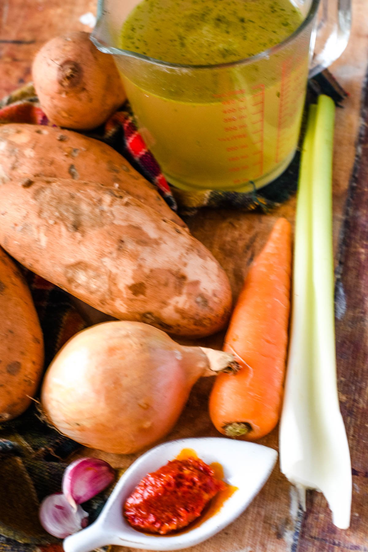 ingredients for sweet potato soup