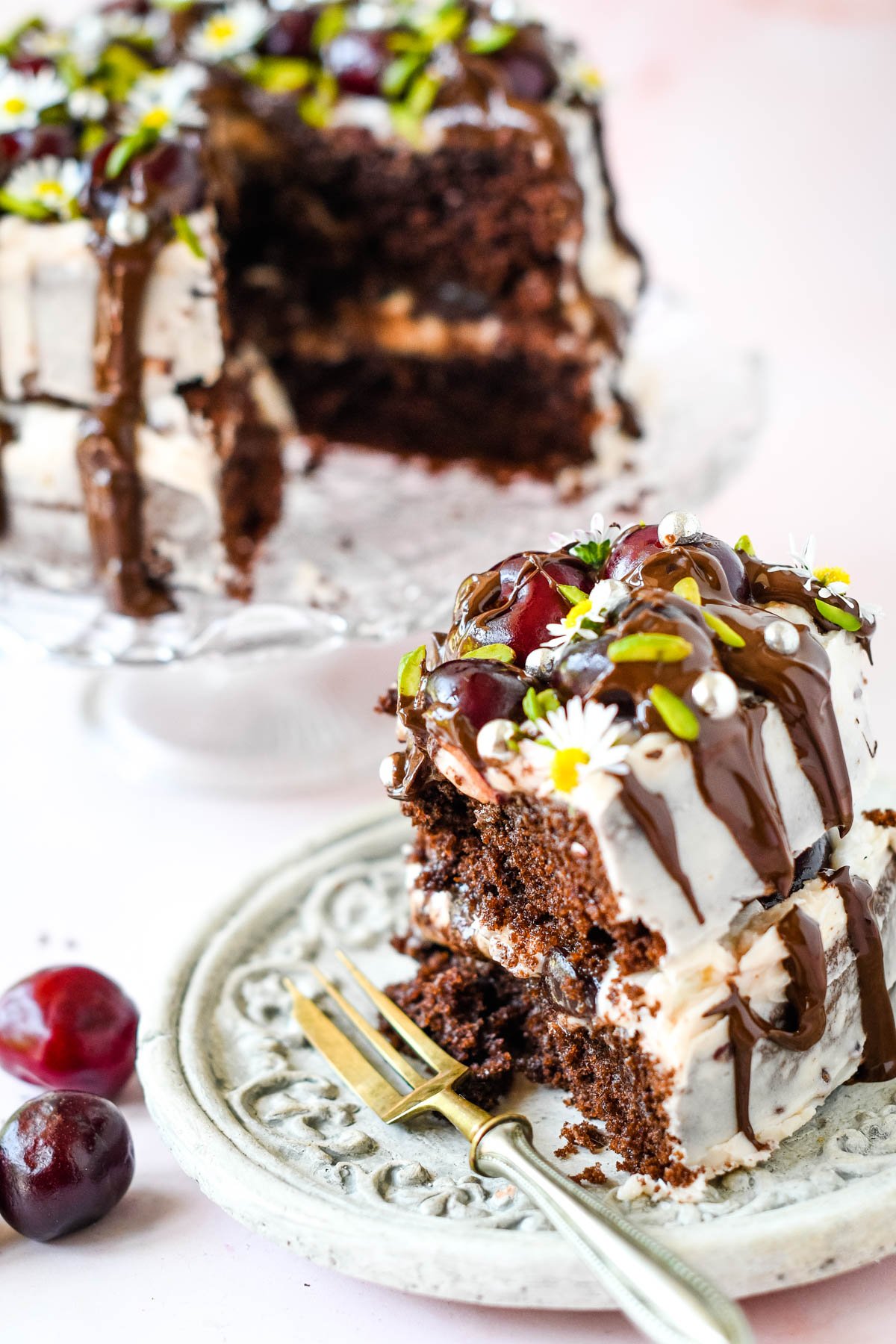 Super Easy Cherry Chocolate Cake - Larder Love
