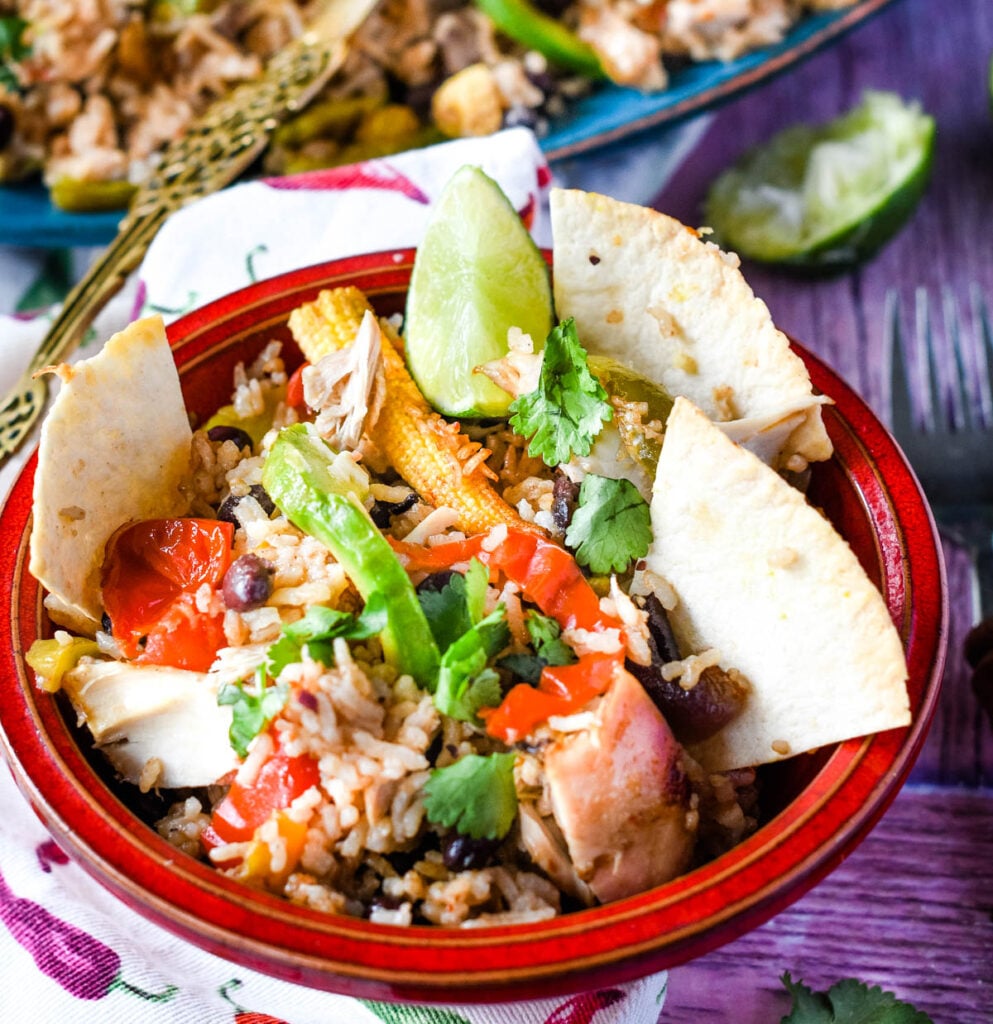 chicken fajita traybake
