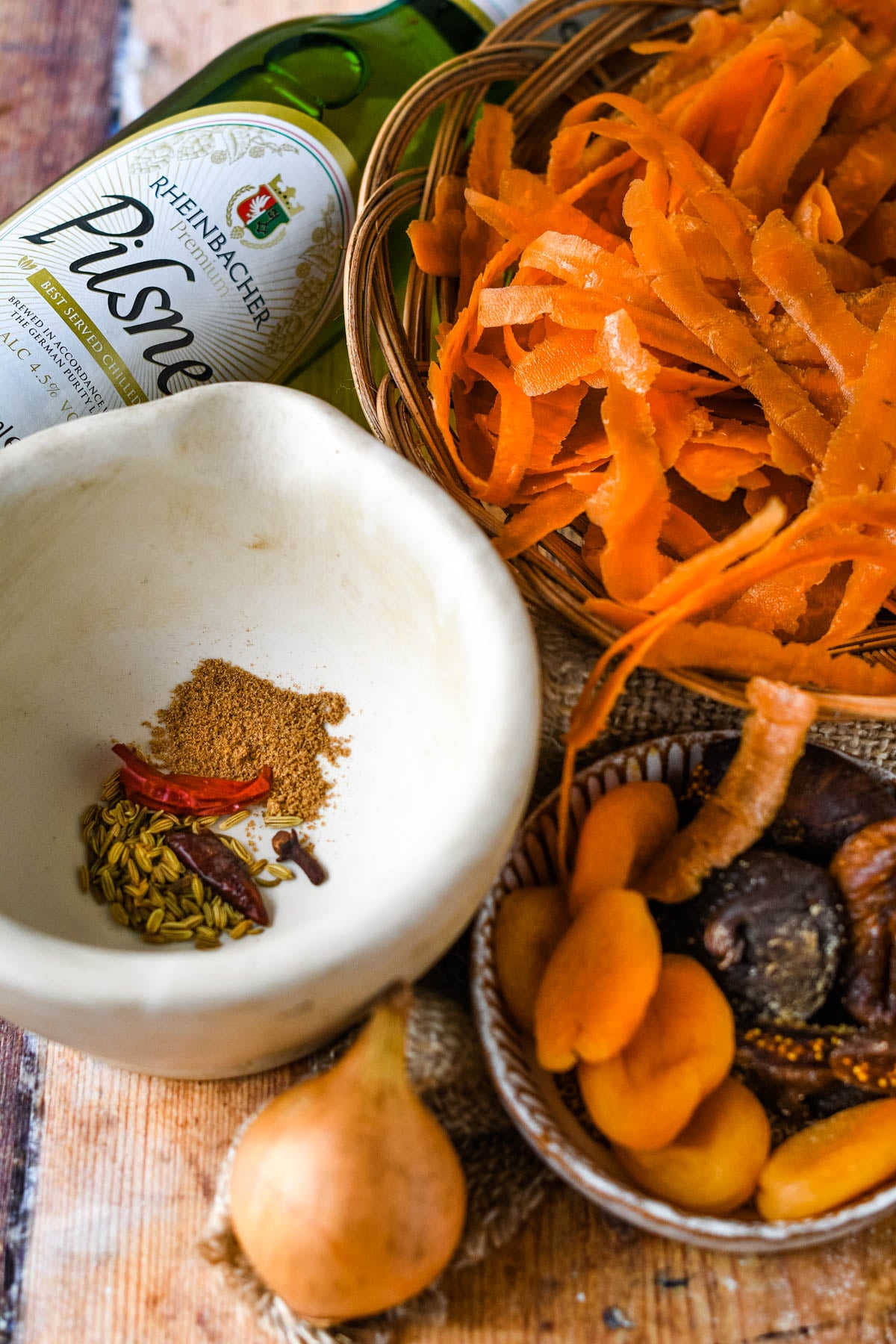 ingredients for carrot peel chutney