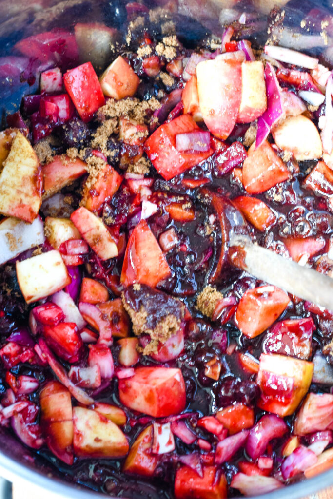 chutney ingredients in pan