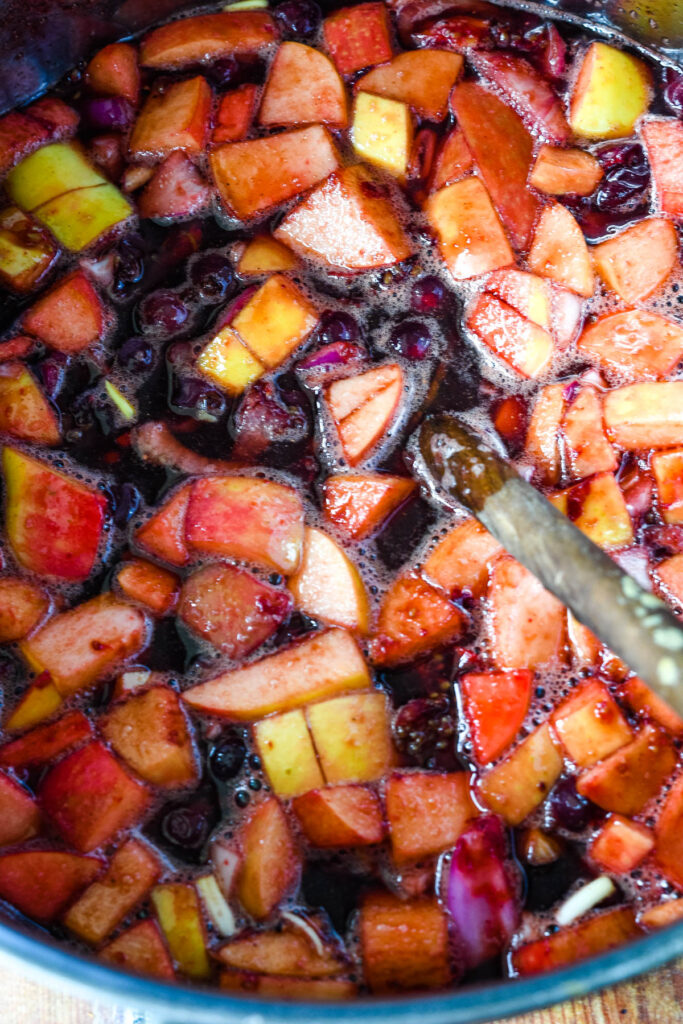 chutney ingredients in pan