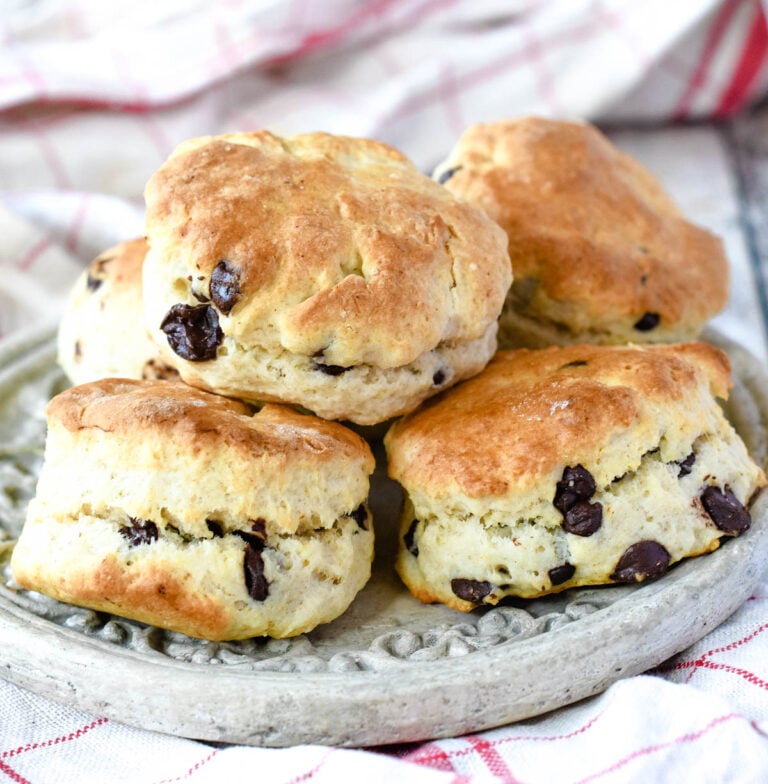 chocolate scones on plate