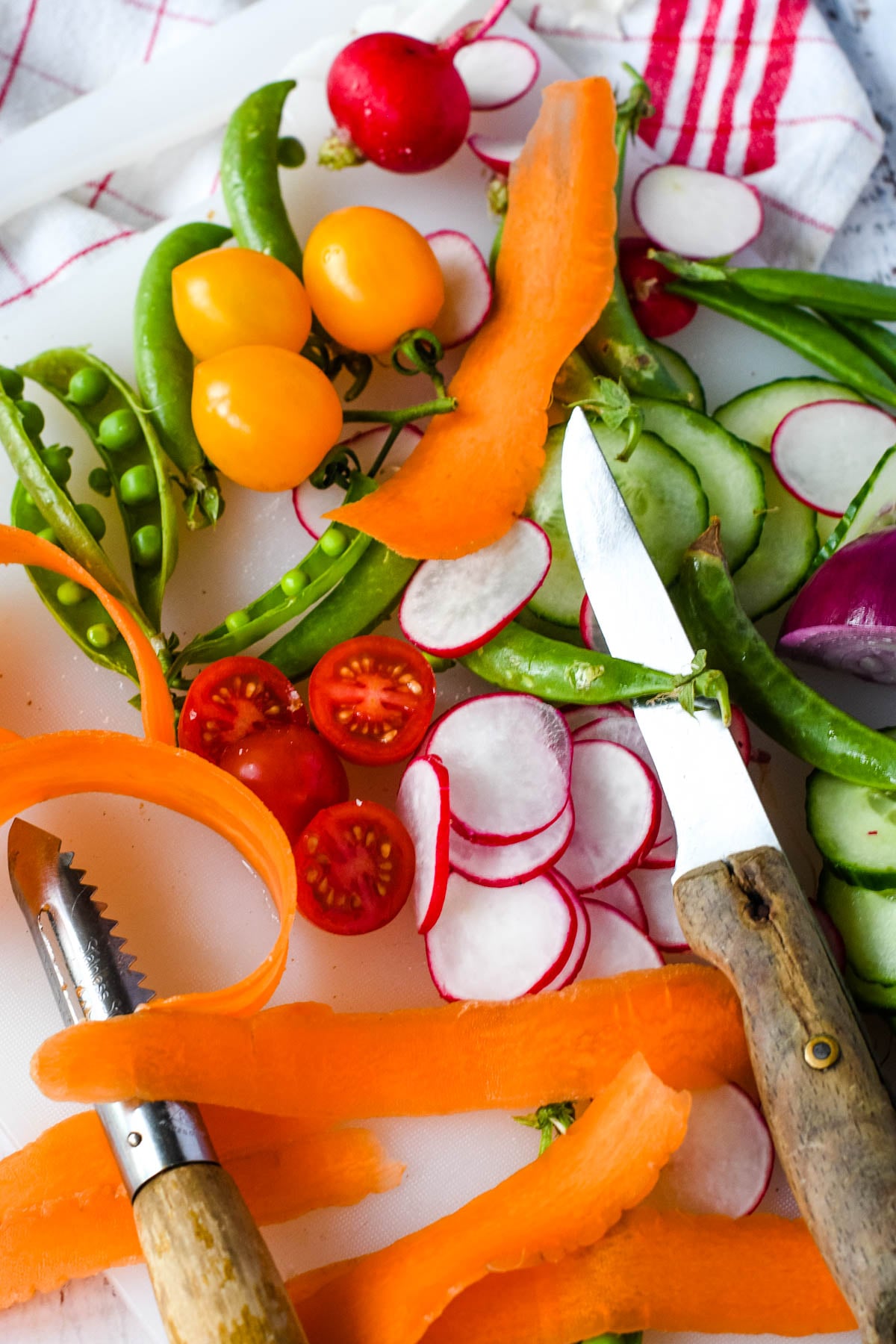 ingredients for summer vegetable filo tart