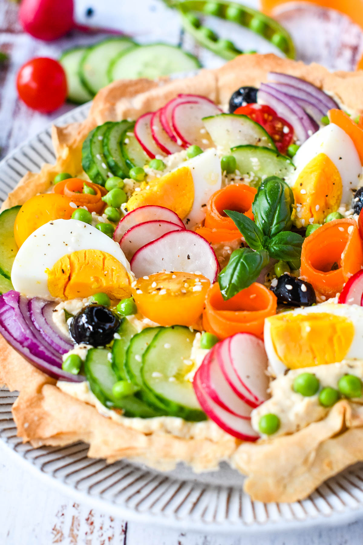 tart case full of veggies