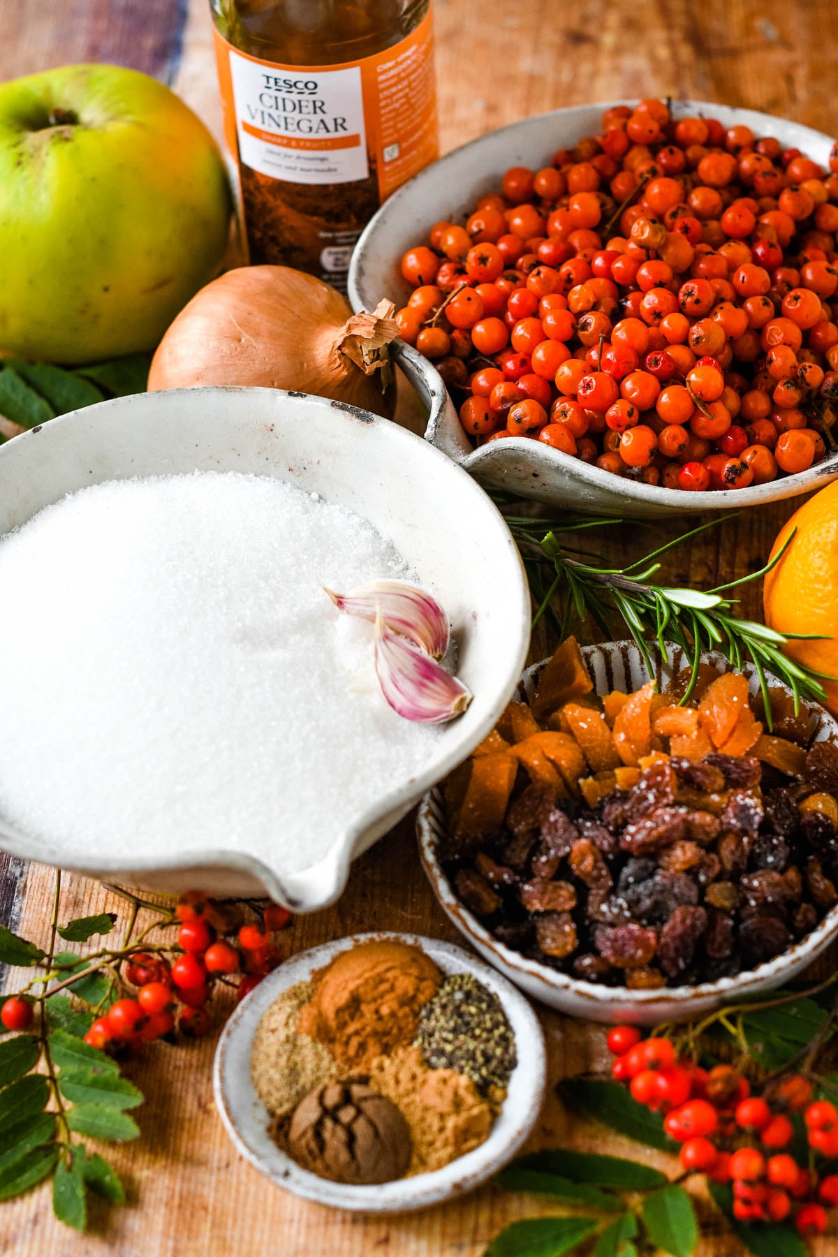 ingredients for rowan chutney