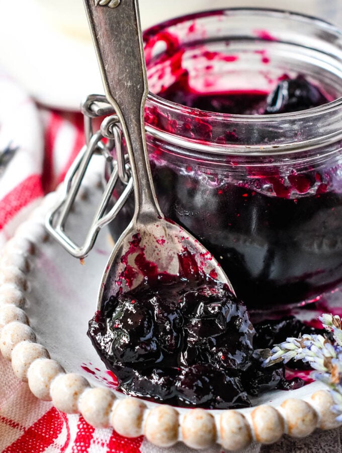 blueberry jam with lemon and lavender